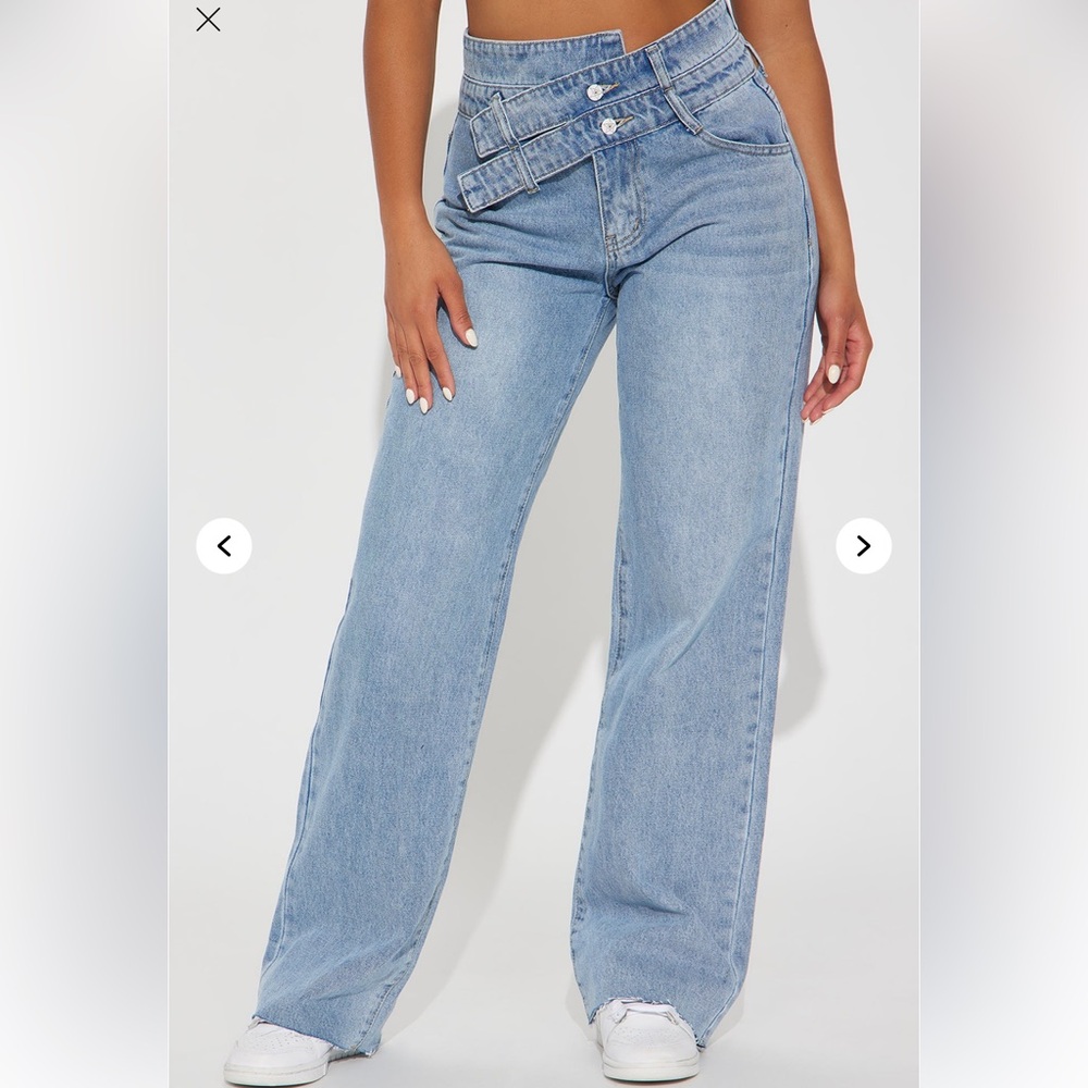 Blue Straight Leg Jeans